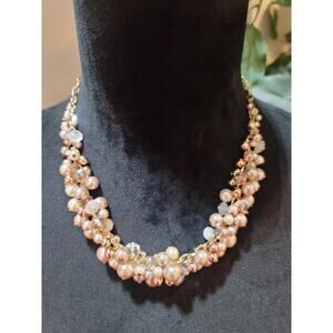 Women's Gold Chain Pearl Cluster Necklace With Lobster Clasp By The Limited